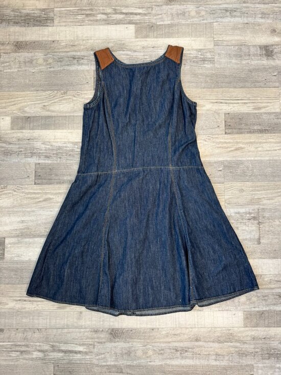 Lauren Ralph Lauren Dresses & Skirts - LRL Ralph Lauren Jeans Dark Wash Denim Sleeveless Dress Size 8 Leather Accent A8